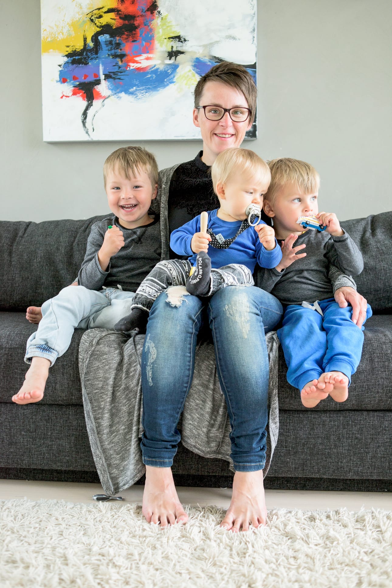 Asser, Marja, Aamos ja Elias Tornberg.