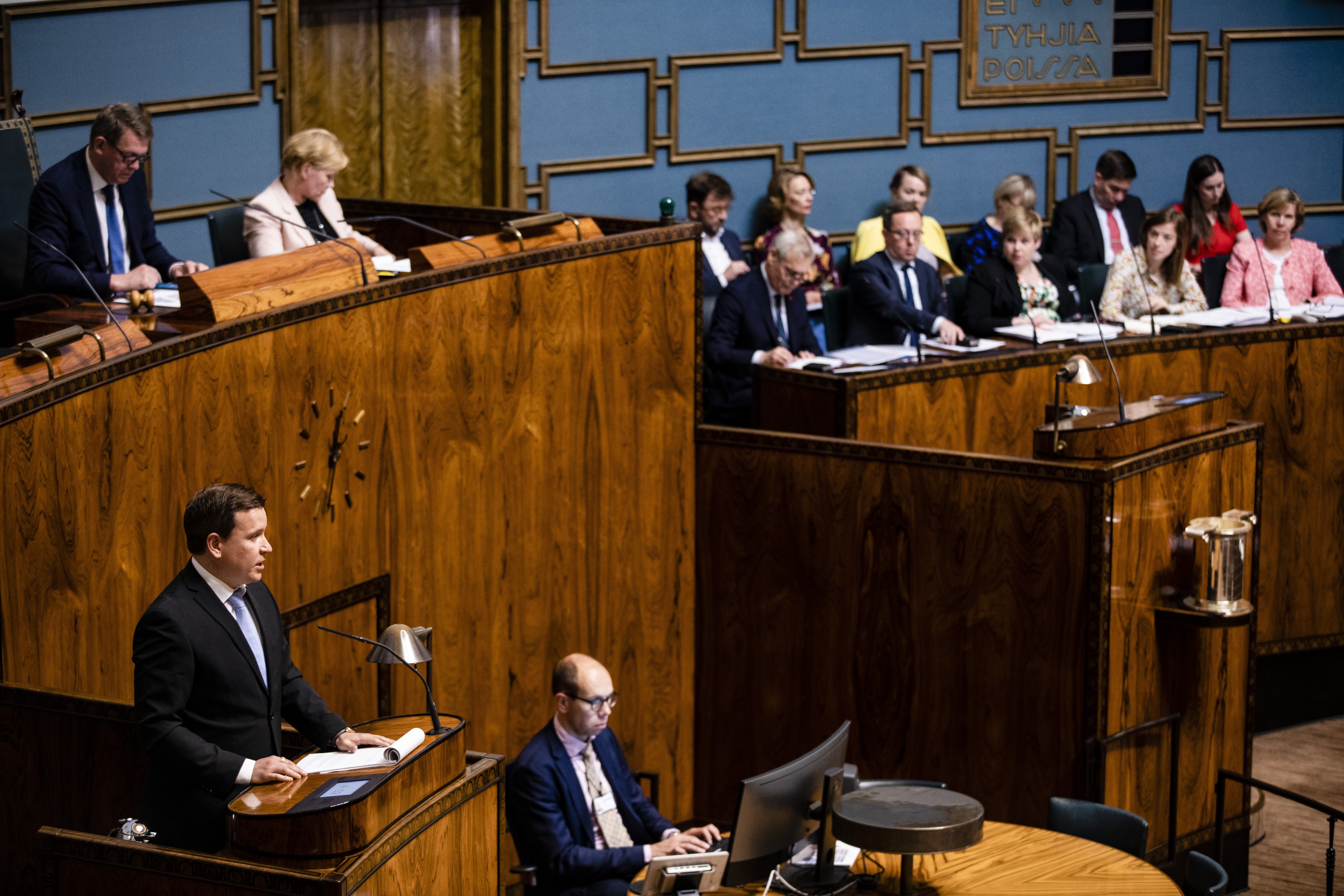 Eduskunta keskusteli hallitusohjelmasta tänään. Perussuomalaisten puheenvuoron piti eduskuntaryhmän puheenjohtaja Ville Tavio.