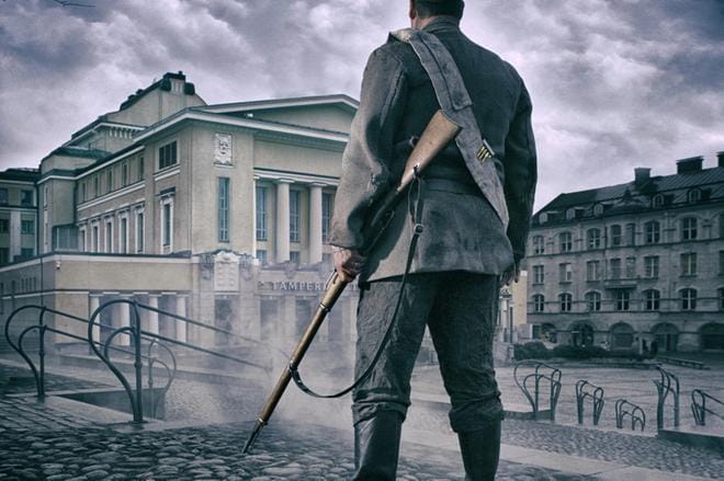 Tampereen teatterin rakennus toimi 1918 sodan aikana punaisten tukikohtana. Tammikuussa ensi-iltansa saa teatterin taistelusta kertova näytelmä, joka pohjautuu kirjeisiin ja muistelmiin. KUVA: HARRI HINTIKKA