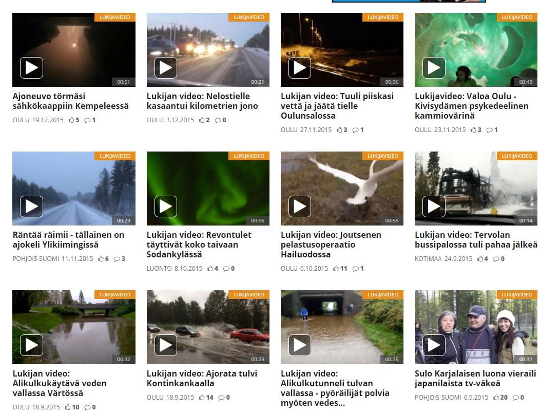 Lukijavideot on koottu yhteen paikkaan. Ne löytyvät Videot-sivulta