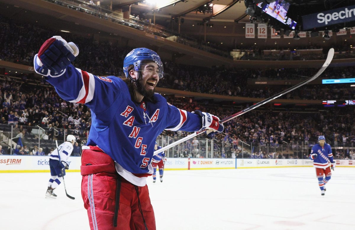 Zibanejad iski NHL:n hallitsevaa Stanley Cup -mestaria Tampa Baytä vastaan kolme maalia. Lehtikuva/AFP