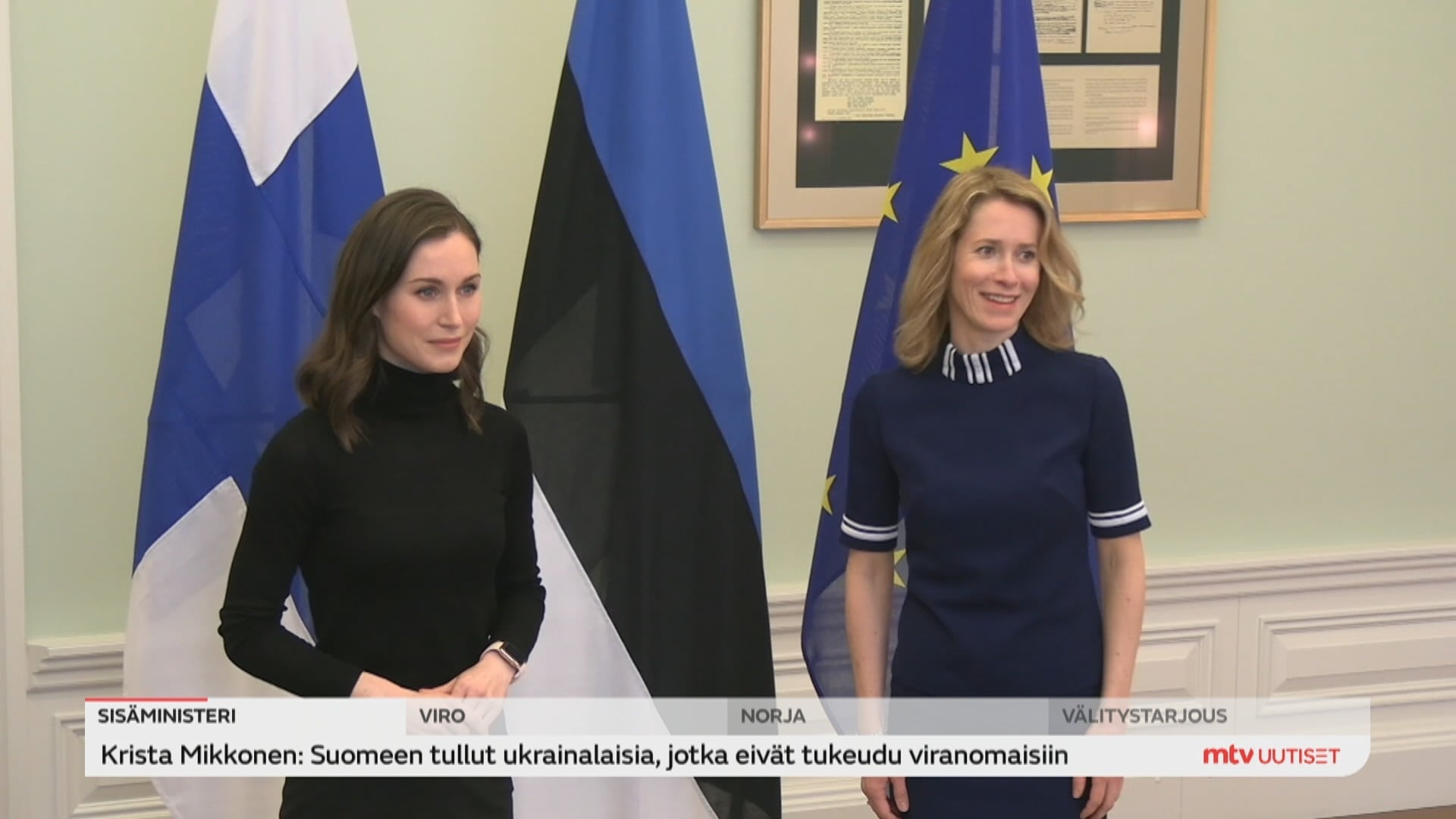 Viro lupasi tänään täyden tukensa Suomelle, jos se pyrkii Naton jäseneksi