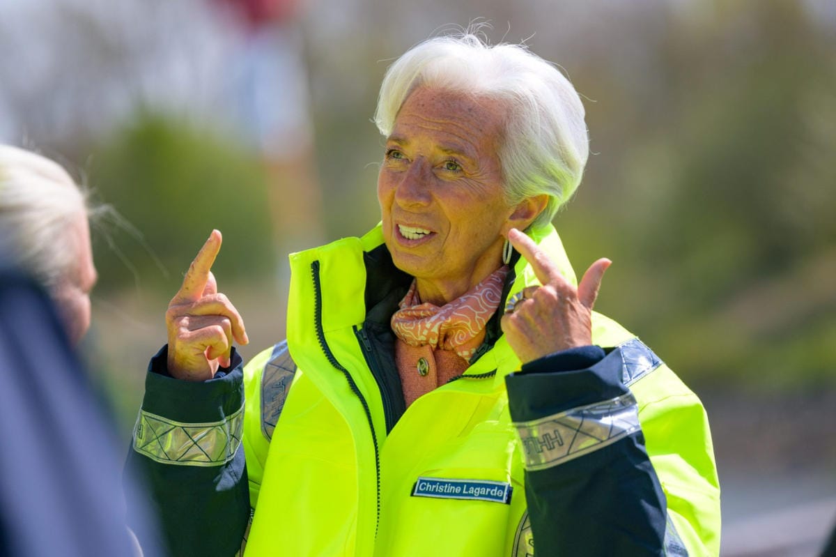 Pääjohtaja Christine Lagarde kertoo, että Euroopan keskuspankki todennäköisesti lopettaa negatiivisten korkojen aikakauden syyskuun loppuun mennessä. LEHTIKUVA/DPA