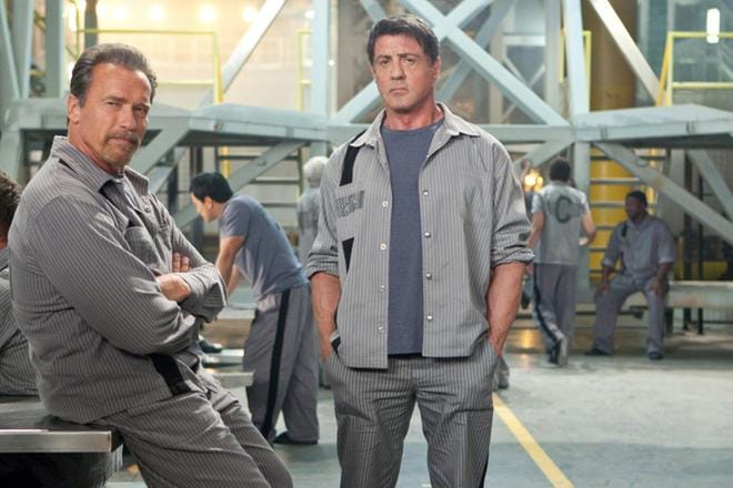 Escape Planissa Arnold Schwarzeneggerja ja Sylvester Stallone ovat pääosissa. Stallone päätyy vankilaan, jonka turvajärjestelmän hän on itse suunnitellut. KUVA: Nelonen