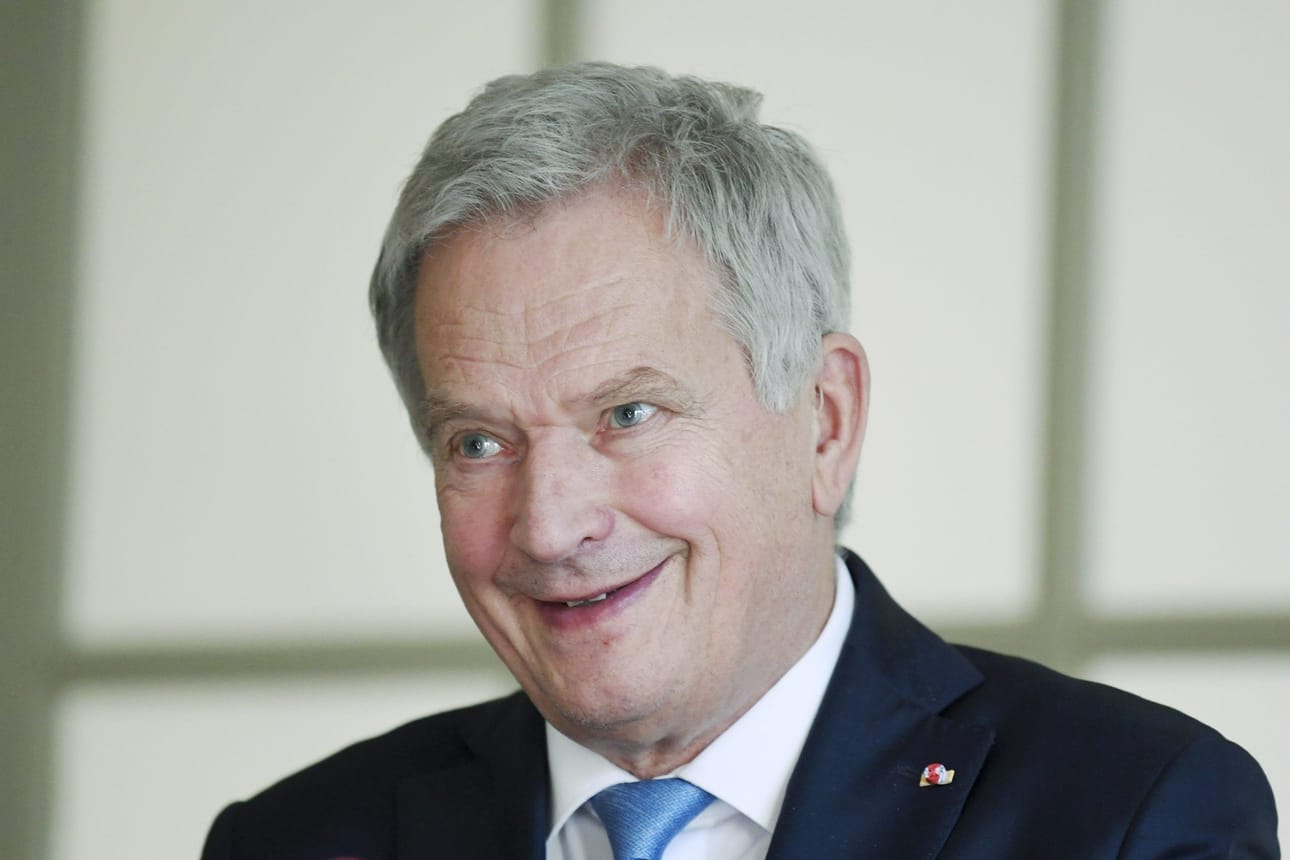 Vierailun aluksi presidentti Sauli Niinistö käy viralliset keskustelut islantilaiskollegansa Gudni Thorlacius Johannessonin kanssa presidentin virka-asunnossa. LEHTIKUVA / Jussi Nukari