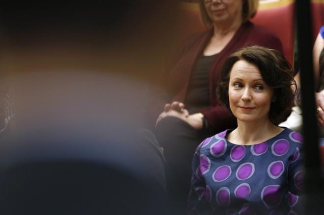 Jenni Haukio Turun kirjamessuilla vuonna 2014. Kuva: Pasi Leino