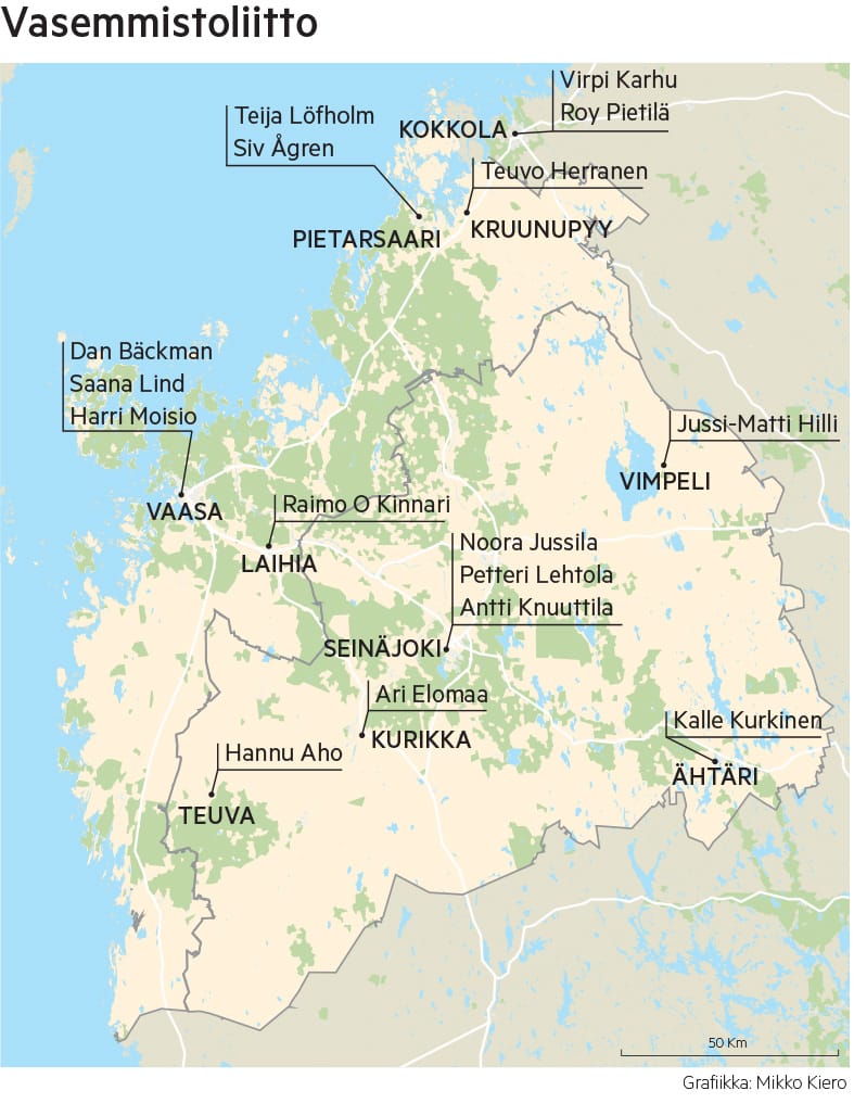 Vasemmistoliiton ehdokkaat.