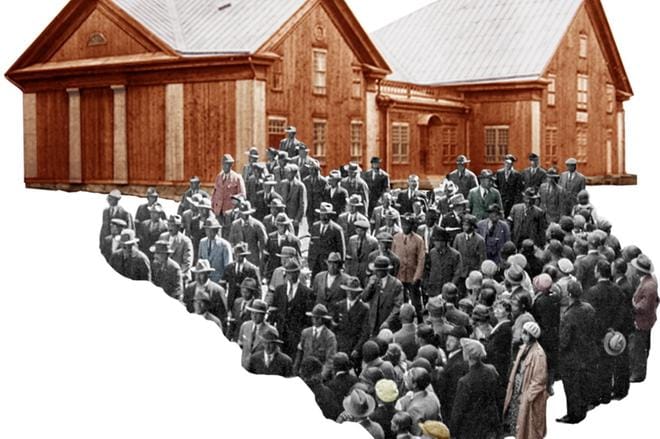 Lapualla leimahti marraskuussa 1929. Paikkakunnalla ei katsottu suopein silmin, kun kommunistinen Lapuan Nuorten Työläisten Opintoyhdistys järjesti työväentalolla haastejuhlat. Punapaidat revittiin väkivalloin. Joulukuussa noista tapahtumista järjestetään historiallinen näytös. KUVA: LAPUAN HAASTEJUHLAT