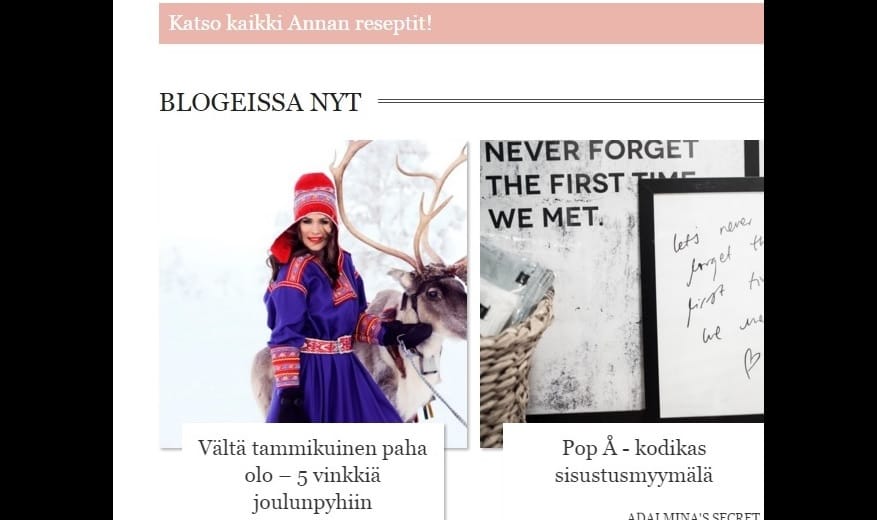 Martina Aitolehti poseerasi blogissaan saamenpuvussa, joka ei ole aito.