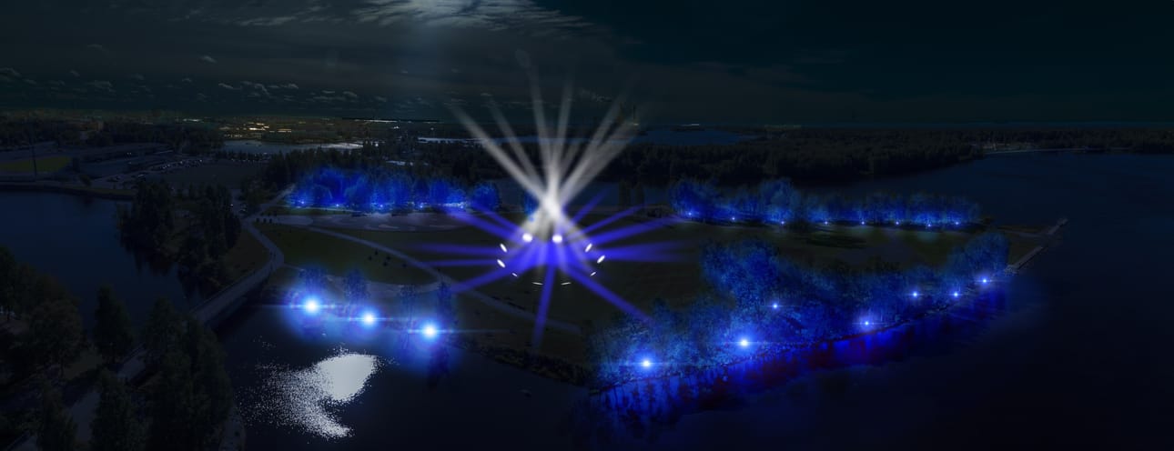 Kuusisaaren valotaideteos toteutetaan joulukuun alussa.