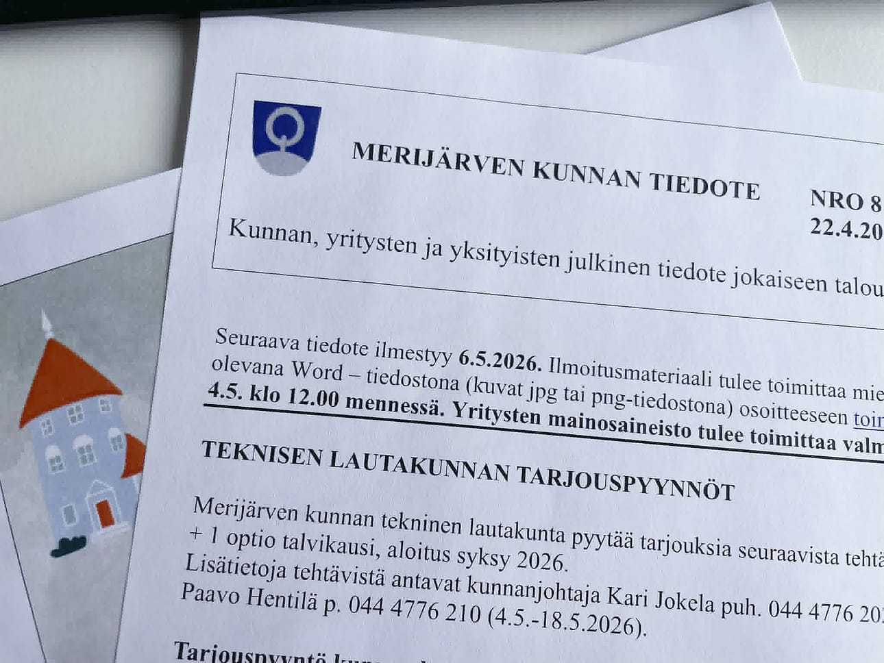 Merijärven kuntatiedotteen voi lukea myös kunnan nettisivulta.