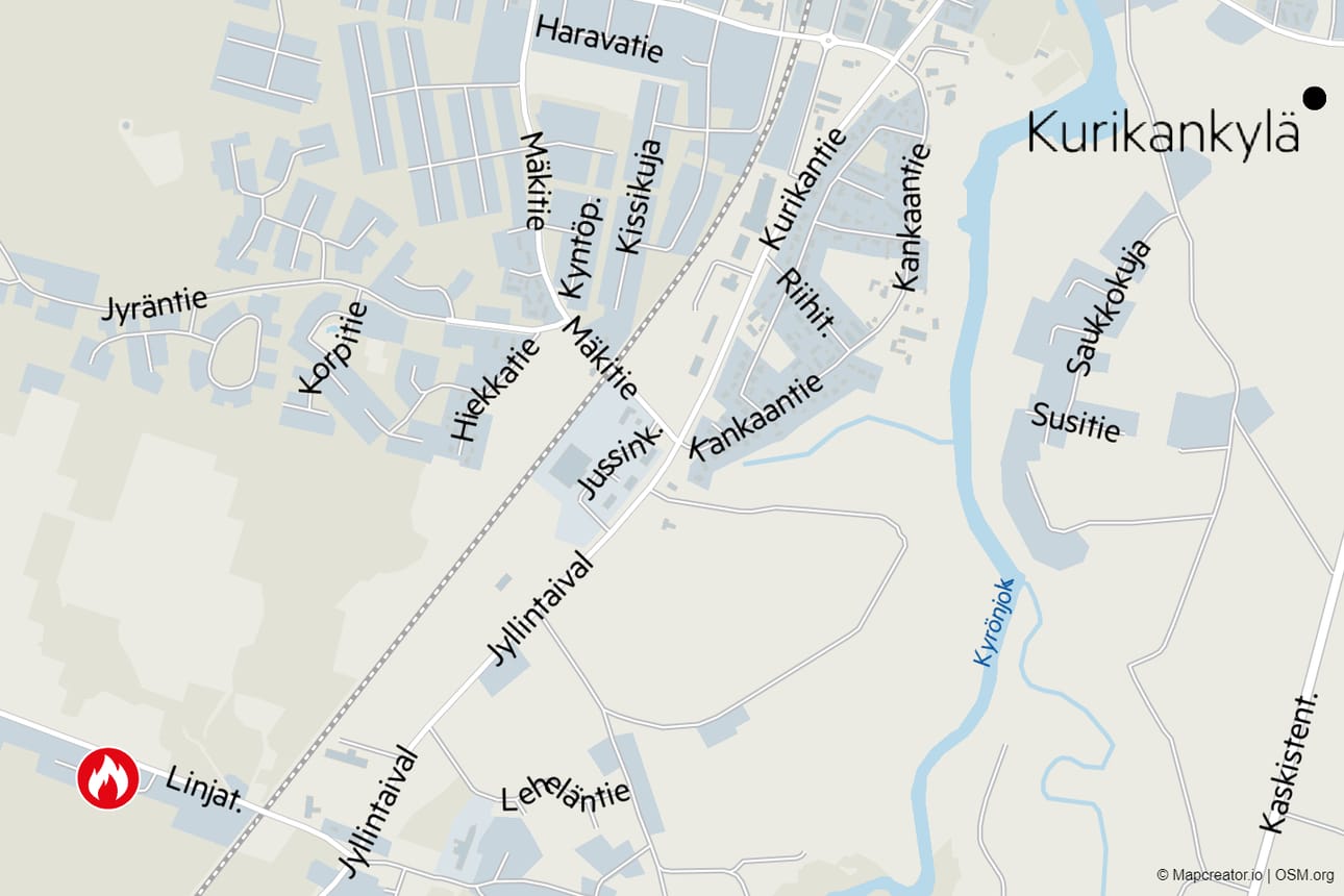Omakotitalon pannuhuoneessa paloi Kurikassa.