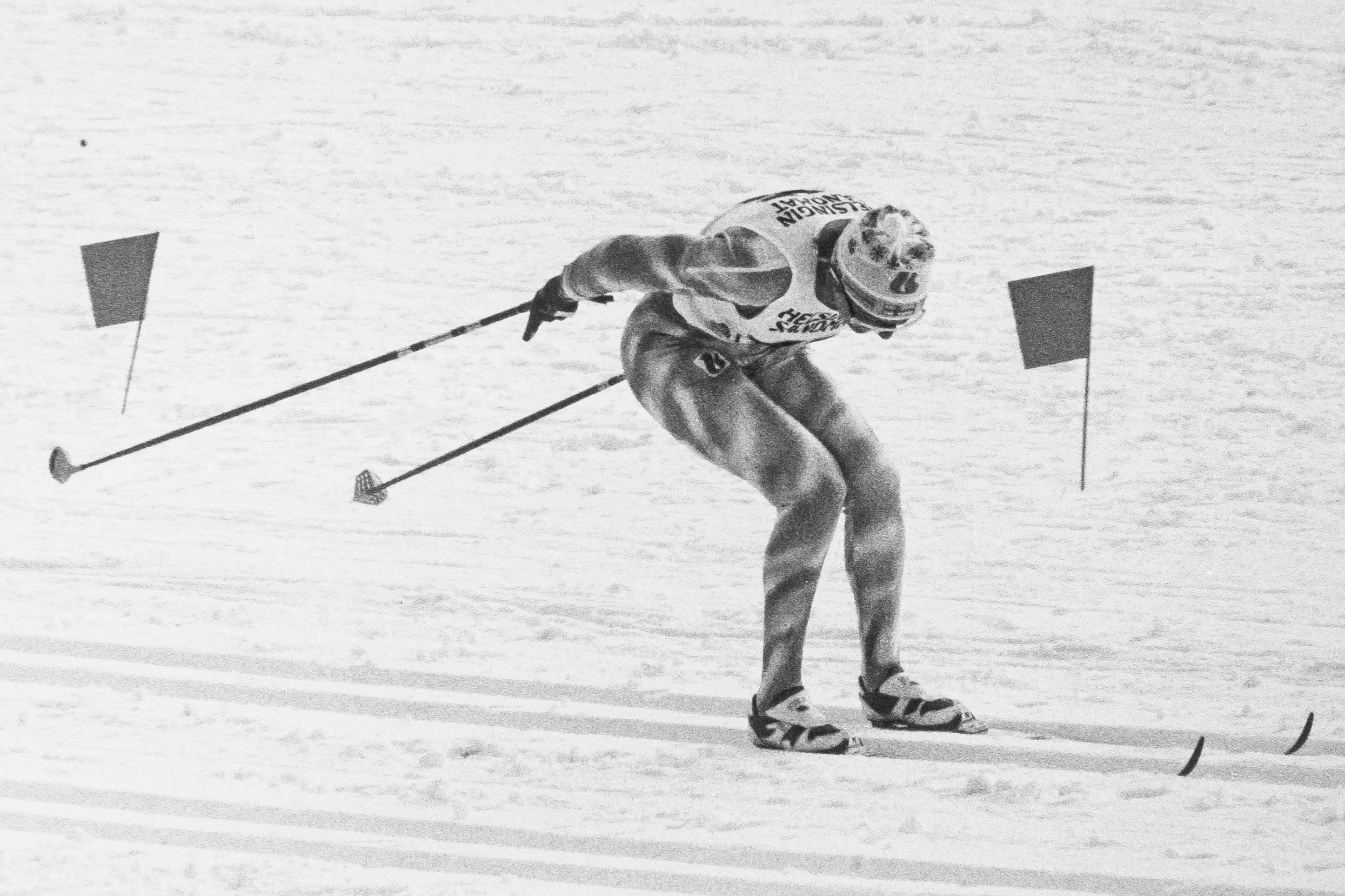 Määttä vauhdissa vuoden 1989 MM-kisoissa.