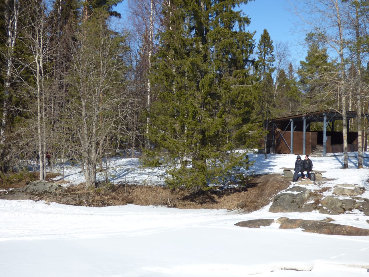 Koitelinkoski ei vielä kovin kovasti kohise, mutta väkeä siellä on riittänyt katsomassa virtaa viikonloppuna.