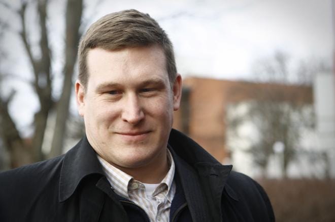 Laivastovieraista Chris Bussler ehti vastata pariin kysymykseen. Kuva: Samppa Toivonen