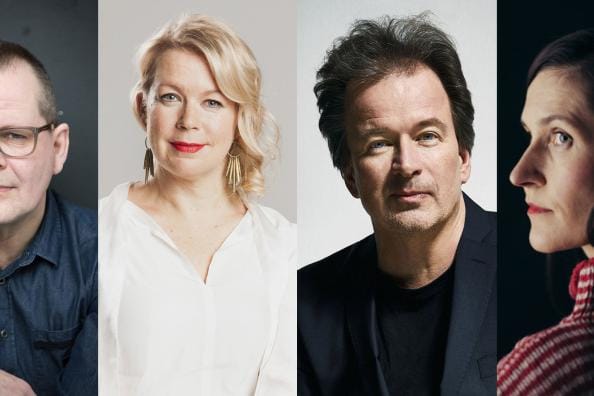 Kirjallisuustapahtuma Littfestiin osallistuvat Kari Hotakainen, Elina Hirvonen, Kjell Westö ja Malin Kivelä kertovat Ilkka-Pohjalaisen haastattelussa muun muassa kirjasuosituksensa koronapandemian keskelle. KUVAT: LAURA MALMIVAARA/JARKKO VIRTANEN/MARICA ROSENGARD/NIKLAS SANDSTRÖM
