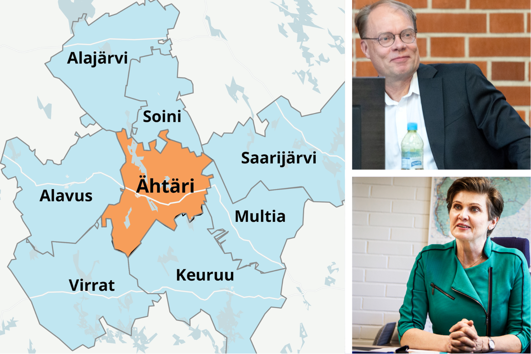 Pihlajamäeltä selkeä kannanotto Ähtärin ja Soinin liitokseen, Alajärven Koivunen ei spekuloi
