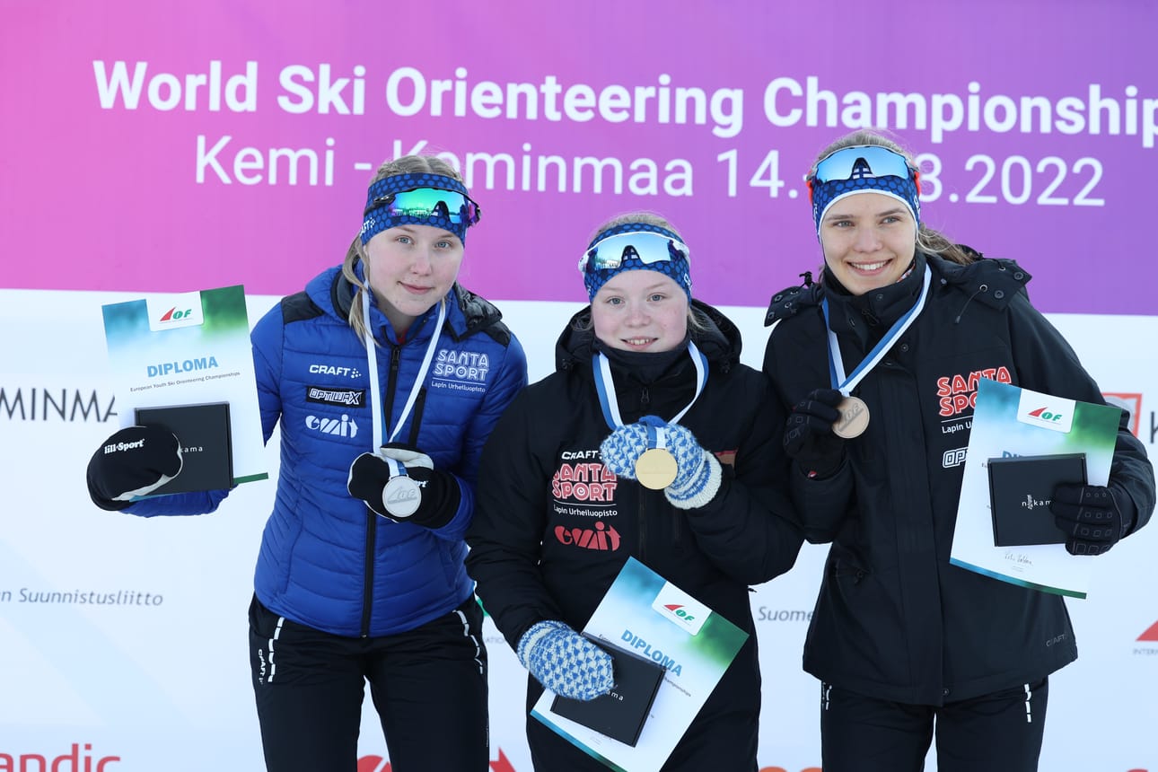 Anni Salmela, Sanni Hoskari ja Eeva-Liina Ojanaho ottivat keskimatkalta kolmoisvoiton.