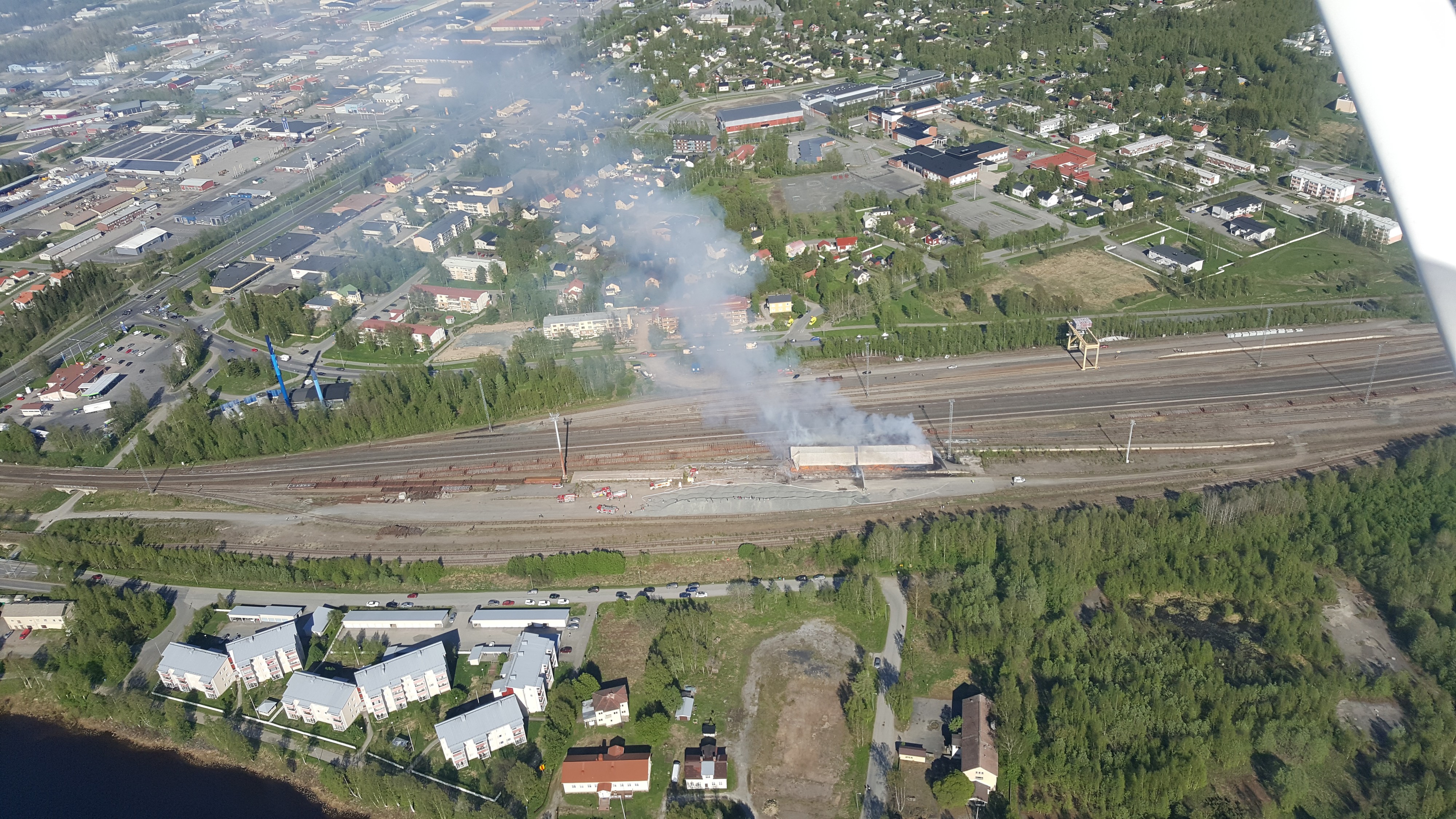 Ilmakuvaa palopaikalta.
