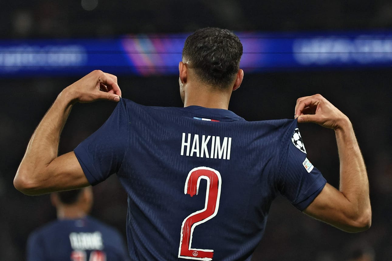 Achraf Hakimi teki PSG:n toisen maalin. LEHTIKUVA/AFP
