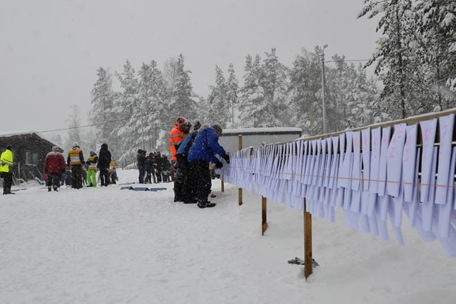 Lumesta ei ollut pulaa, kun Jurvassa kisattiin hiihtosuunnistuksen aluemestaruuksista helmikuun alussa. KUVAT: JAANA ALA-LAHTI