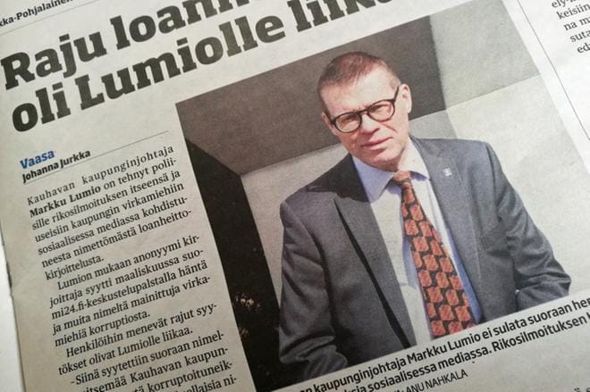 Ilkka-Pohjalainen uutisoi Markku Lumion tekemästä rikosilmoituksesta 19.5. ja käsitteli asiaa myös lehden pääkirjoituksessa 20.5.
