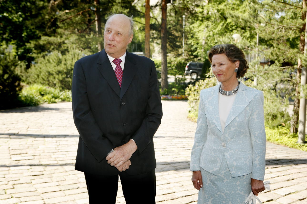 Kuningas Harald ja kuningatar Sonja vierailivat Helsingissä vuonna 2007.