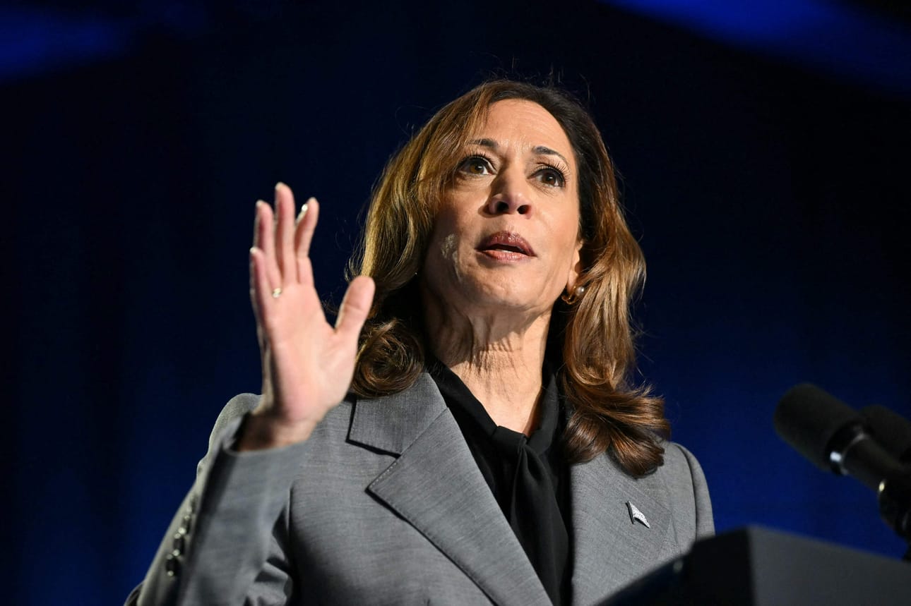 Presidenttiehdokas Kamala Harrisin kampanja kertoo Harrisin hyväksyneen kutsun uutiskanava CNN:n vaaliväittelyyn lokakuun 23. päivälle. LEHTIKUVA/AFP
