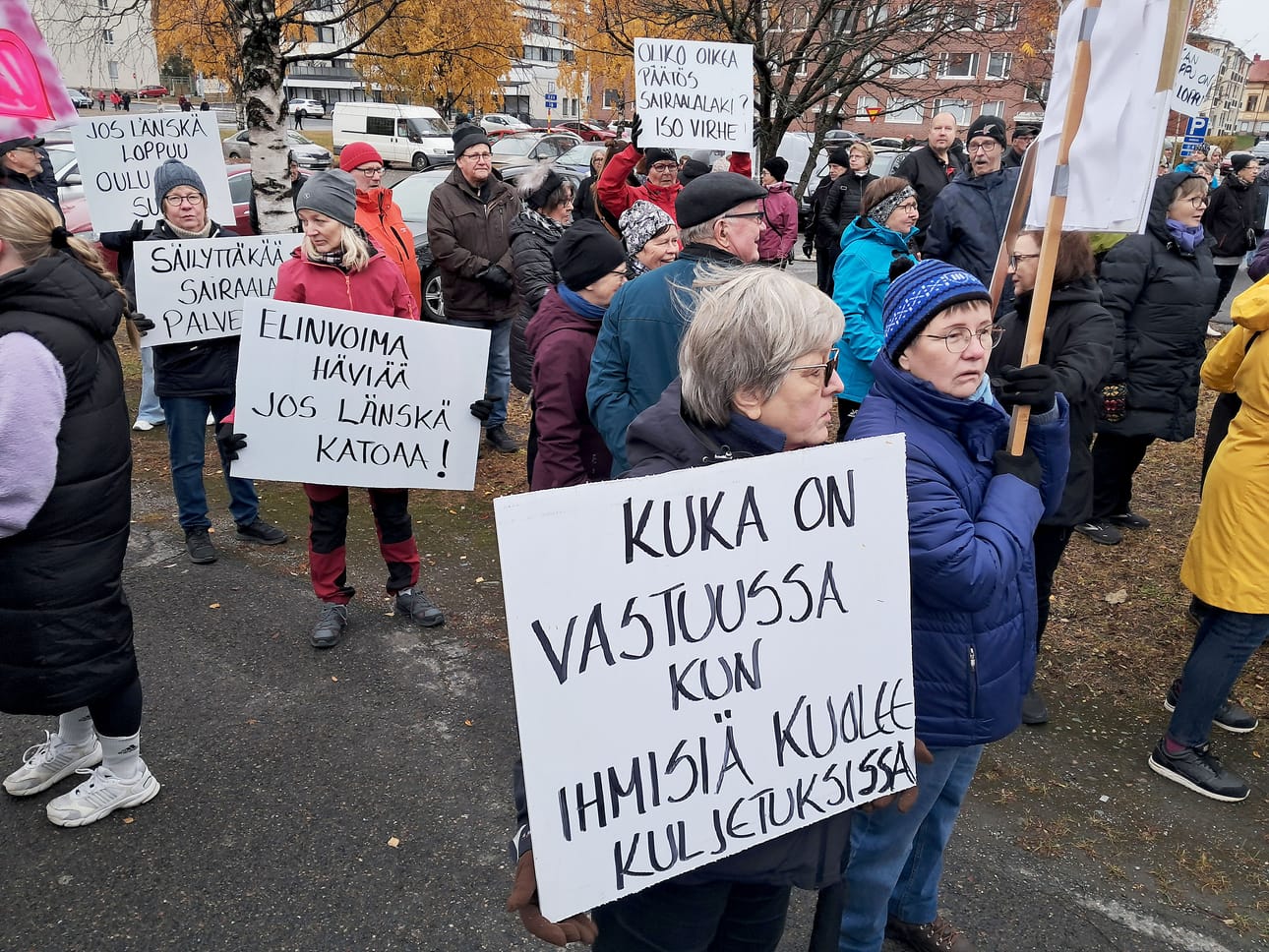 Meri-Lapissa on nähty syksyn aikana mielenosoituksia Länsi-Pohjan sairaalan puolesta.