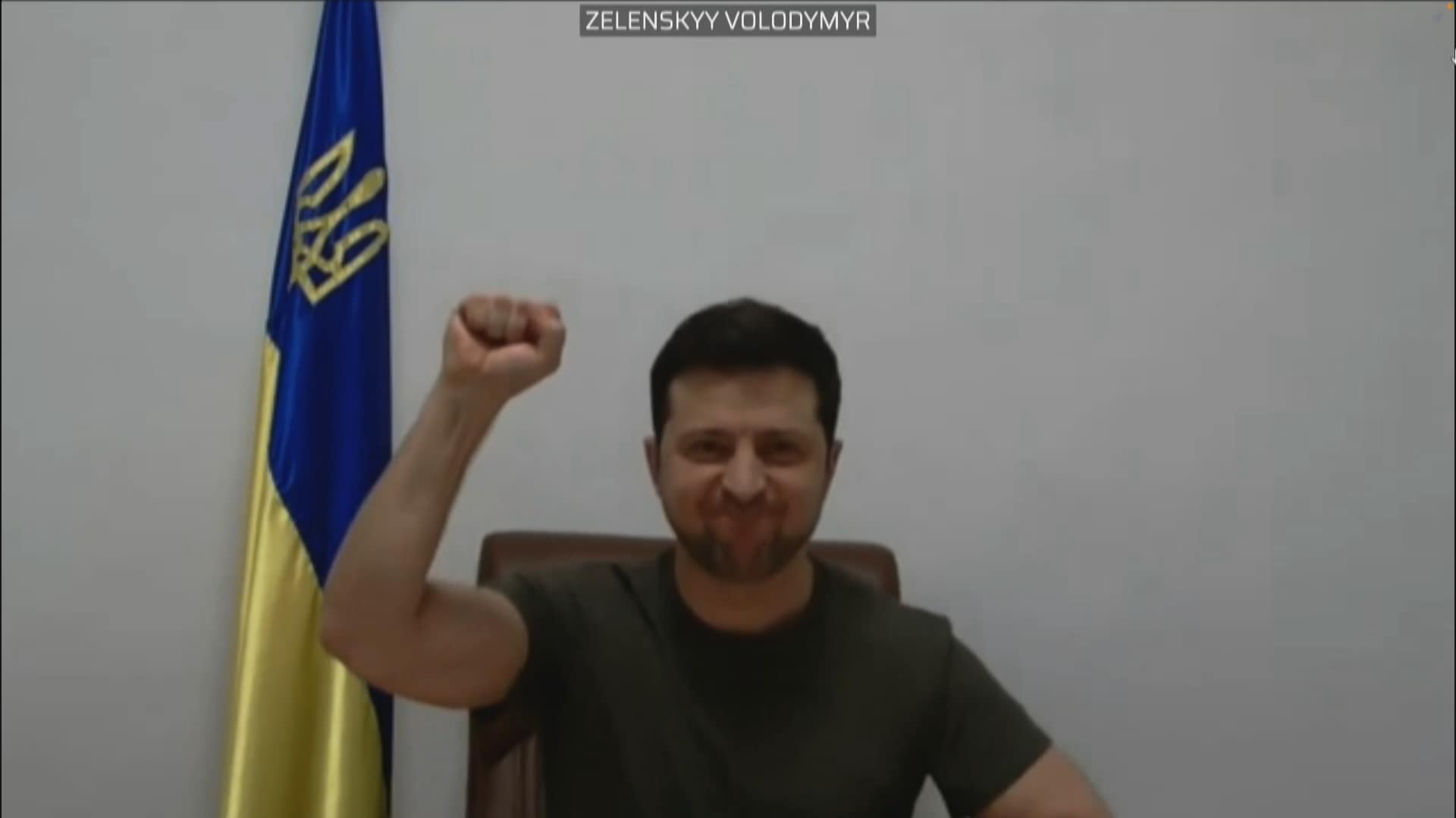 Ukrainan presidentti Volodymyr Zelenskyi puhui Euroopan parlamentissa