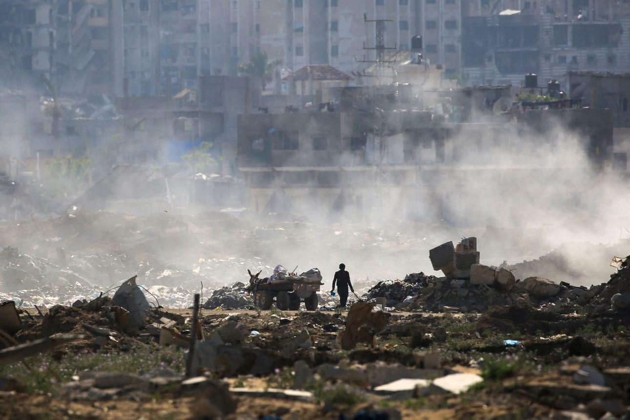Hamas painotti erityisesti lupausta taisteluiden lopettamisesta. Kuva al-Bureijin leiriltä Gazassa. LEHTIKUVA/AFP