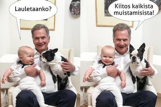 Sauli Niinistön 70-vuotiskuvassa ei pönötetä. Humoristinen kuva yllätti. KUVA: Sauli Niinistön Twitter-tili