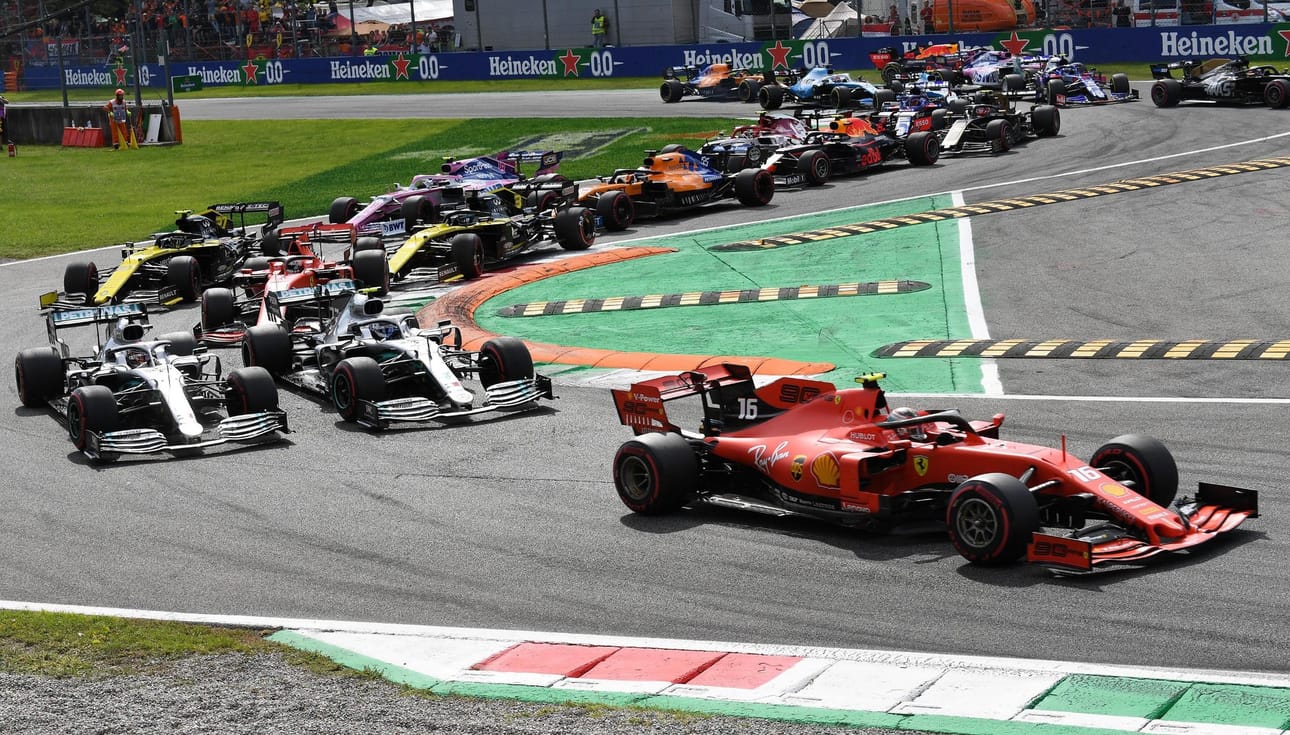 Ferrarin Charles Leclerc ajoi Monzan GP:n voittoon.