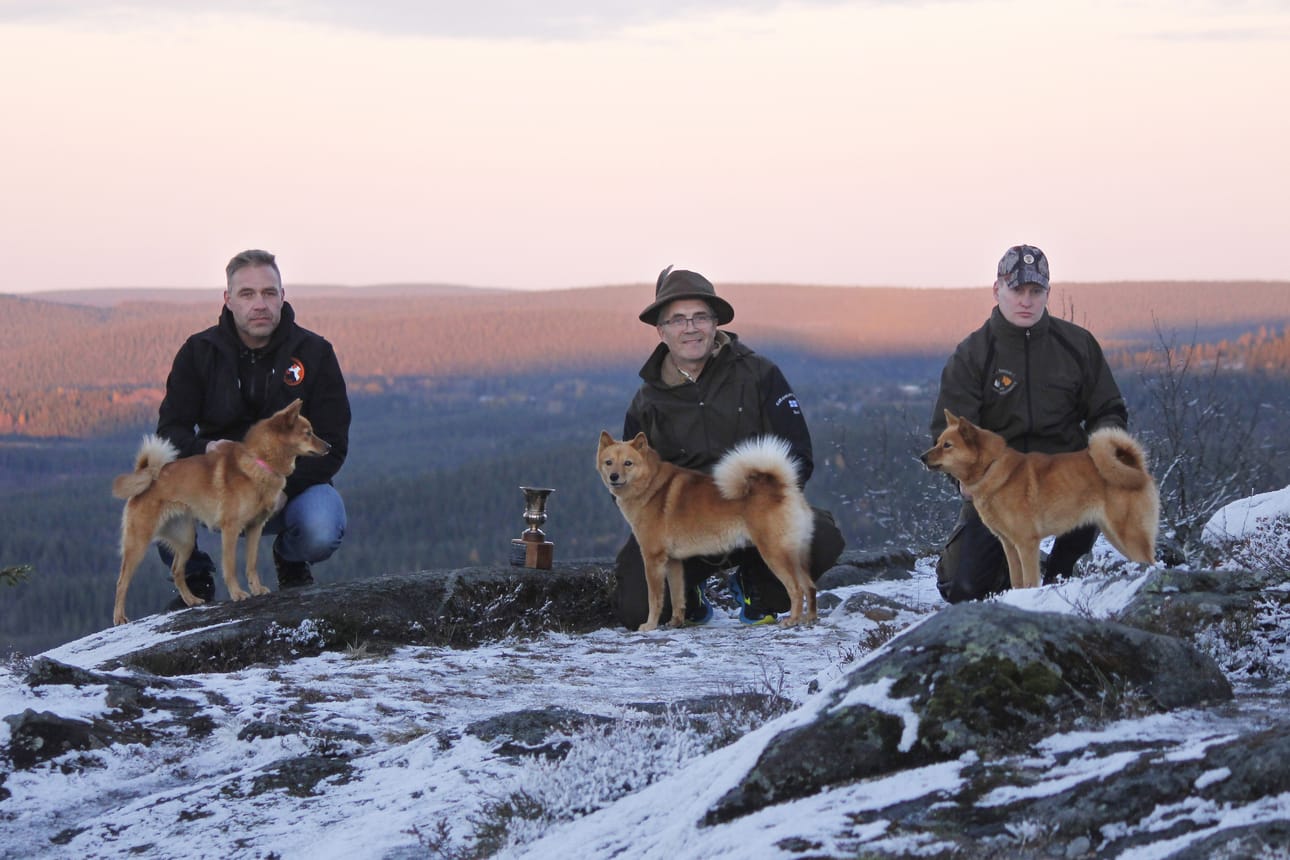 Kuvassa kolmen kärki, keskellä voittaja Karahkan Eka-Essi, om. Sauli ja Pirkko Halttunen, Siilinjärvi (keskellä), hopeaa Rota, om. Thommy Svevar, Sundom ja pronssia Peijakkaan Muksa, om. Heikki Niemelin, Oulu.