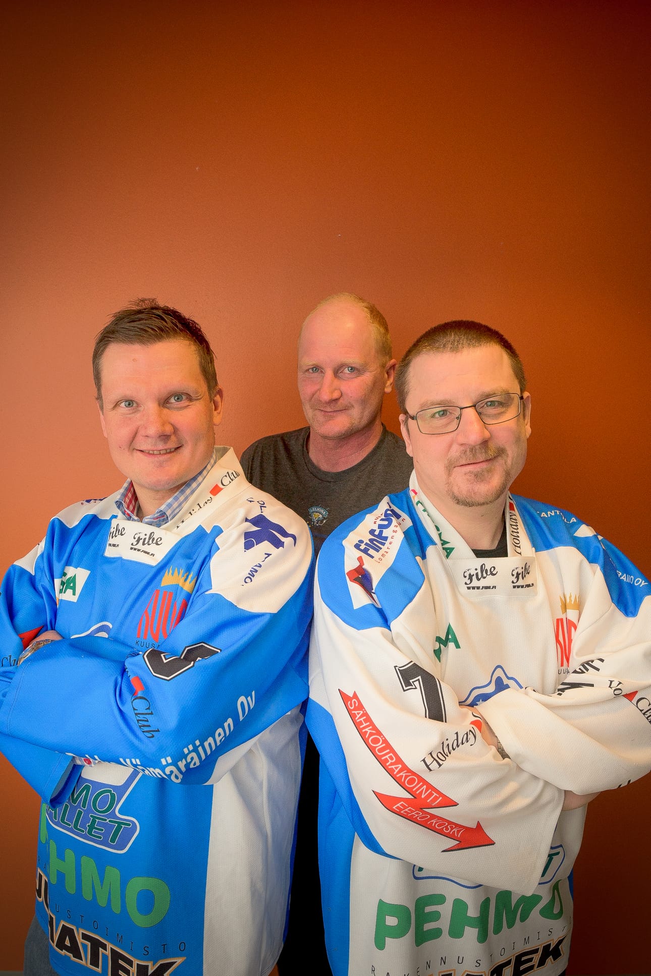 Marko Säkkinen (vas.), Petri Kangas ja Timo Määttä lähtevät ensi viikolla MM-turnaukseen.