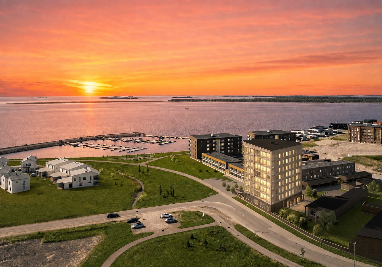 Panoraama kohoaa kahdeksankerroksisena Pateniemenrannan näyttävimmäksi maamerkiksi.