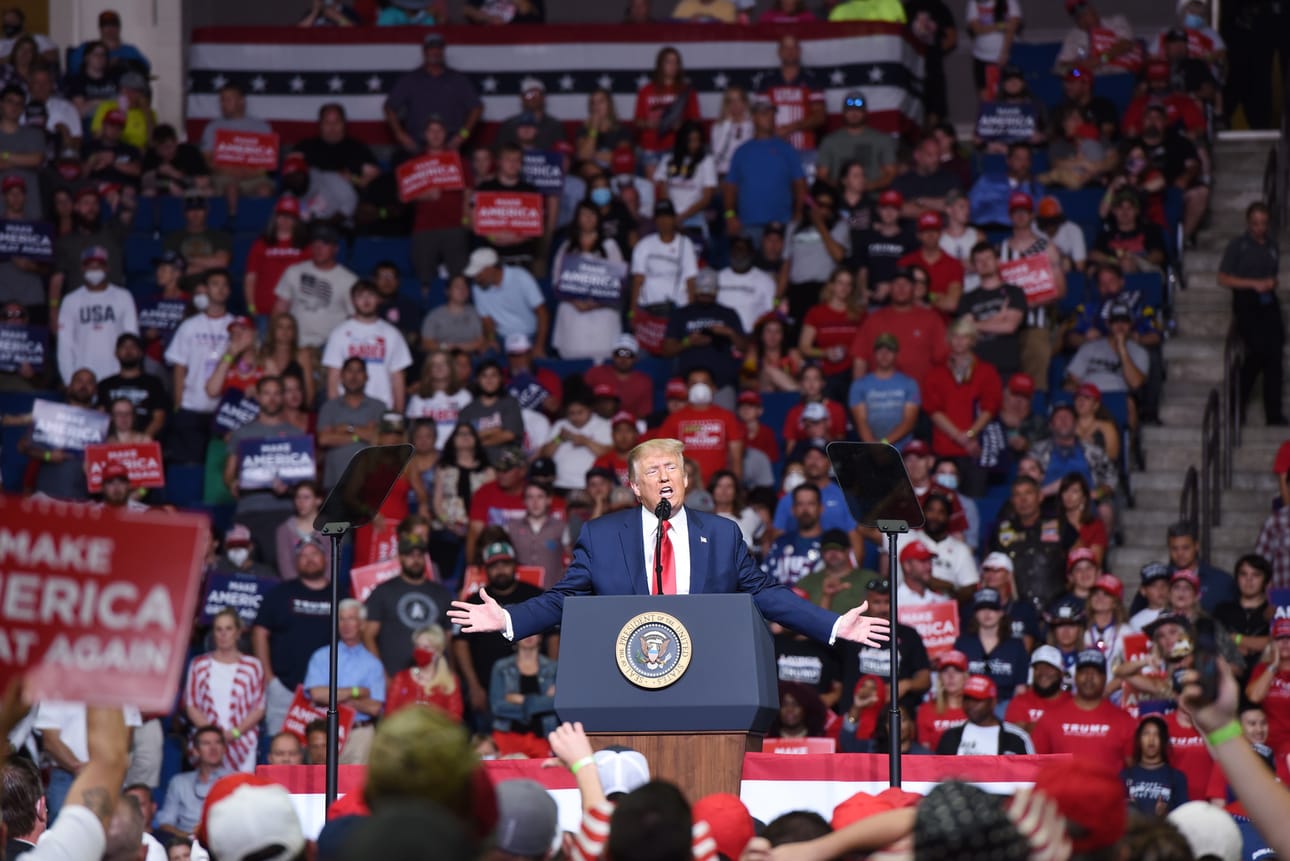 Trump hyökkäsi puheessaan mielenosoittajia vastaan.