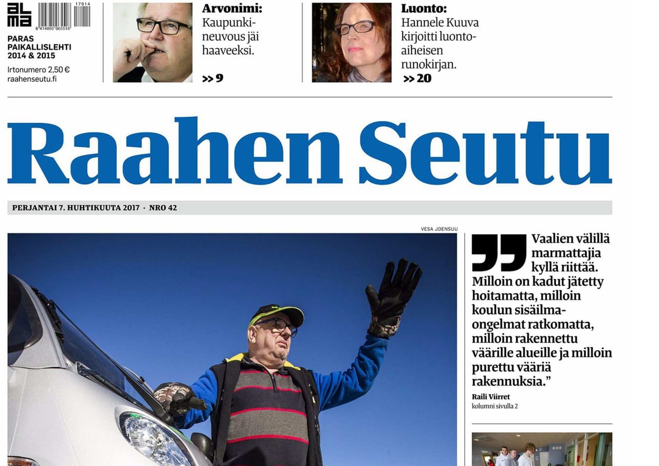 Perjantai 7. huhtikuuta 2017 oli 24-sivuinen annos Raahen alueen omia uutisia ja elämänmenoa.