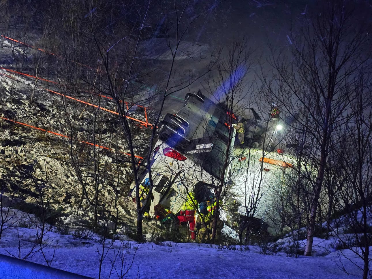Onnettomuus sattui Hadselin kunnassa lähellä Raftsundetia alkuiltapäivästä. LEHTIKUVA / AFP