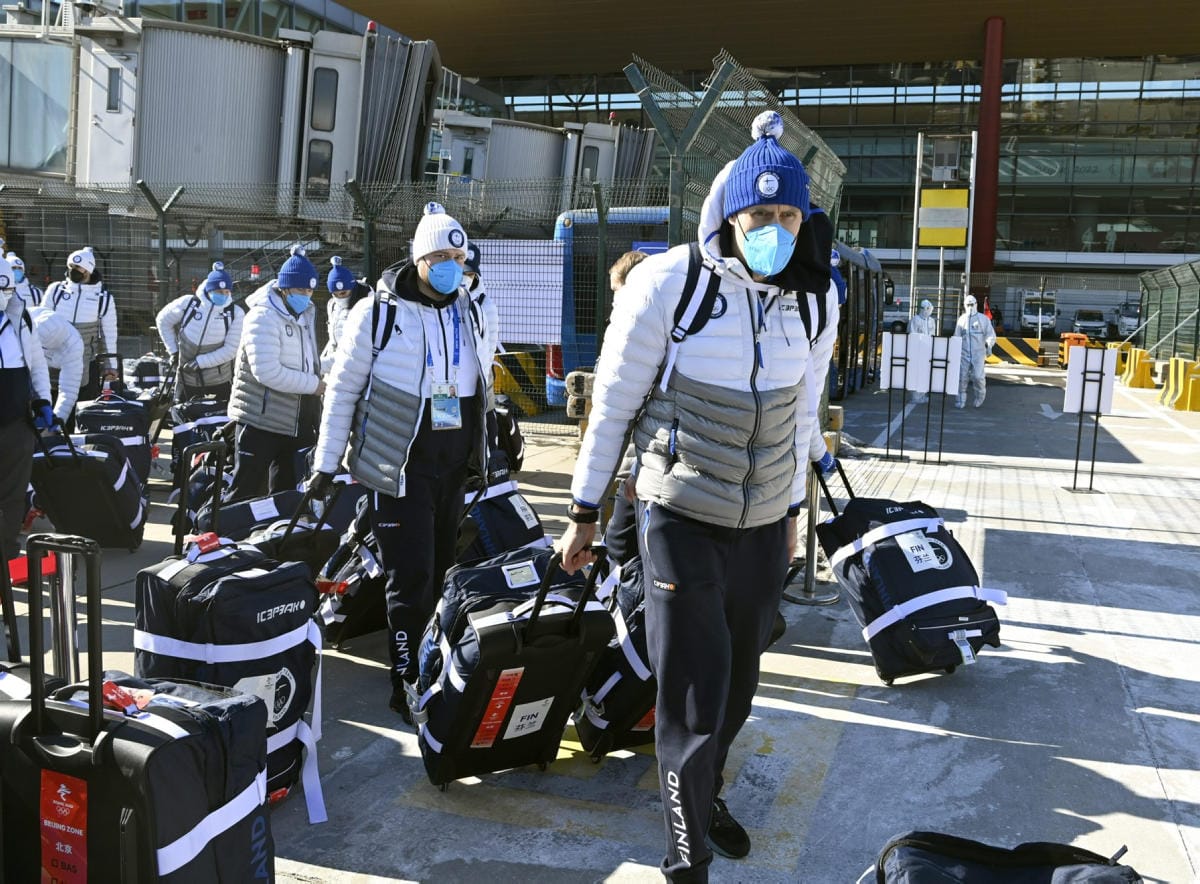 Leijonien joukkua saapui Pekingiin torstaina. Lehtikuva / Jussi Nukari