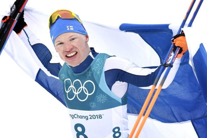 Hiihdon 50 kilometrin olympiavoittaja Iivo Niskanen kerännee voitollisen äänipotin Vuoden urheilija -äänestyksessä. Kuva: Heikki Saukkomaa / Lehtikuva