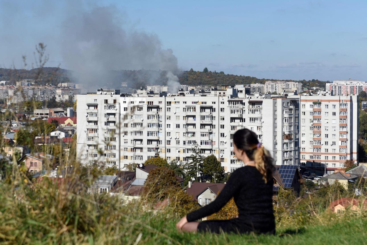 Iskut ovat vaurioittaneet kriittistä infrastruktuuria muun muassa Länsi-Ukrainan Lvivin alueella. LEHTIKUVA/AFP
