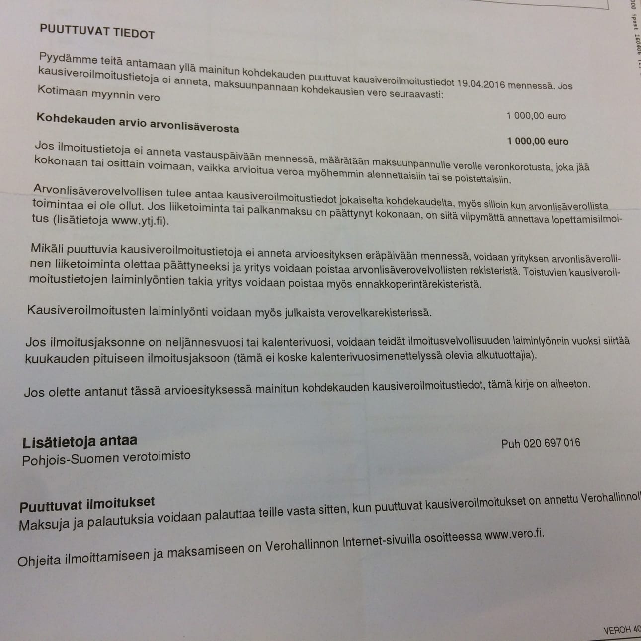 Tällaisen kirjeen moni metsänomistaja sai.