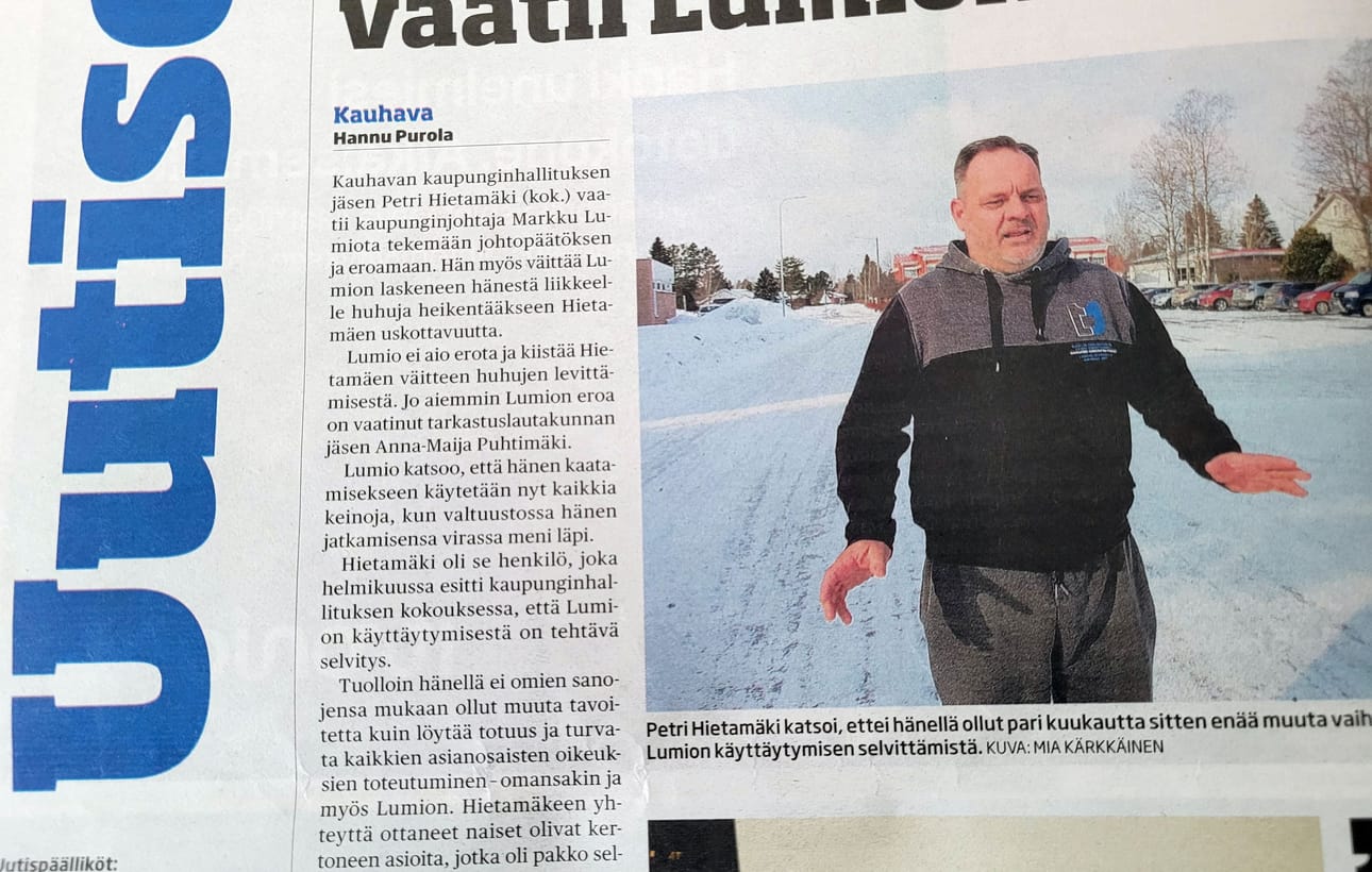 Keskustelu jatkuu Petri Hietamäen 7.2. kaupunginhallituksessa esiin ottamasta asiasta.