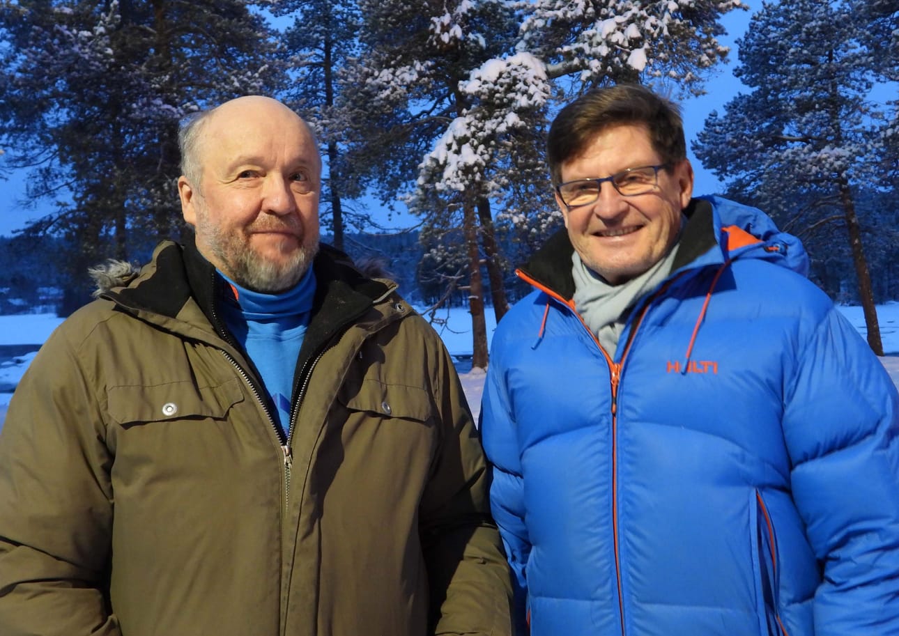Lähes kolmen kuukauden kylmä reissu melkein neljän vuosikymmenen takaa on Reima Mustosella (vas.) ja Jussi Kaumalla vielä hyvin muistissa.