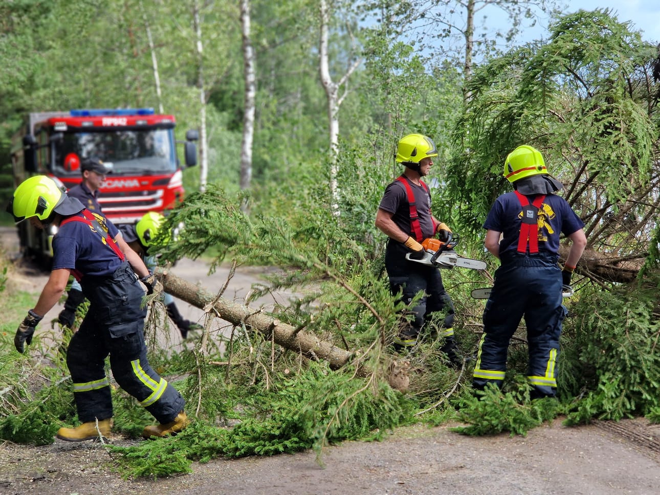 Toimittajamme jäi mottiin Kristiinankaupungissa Kanuunakallioille, kun tuuli kaatoi kuusen tielle.