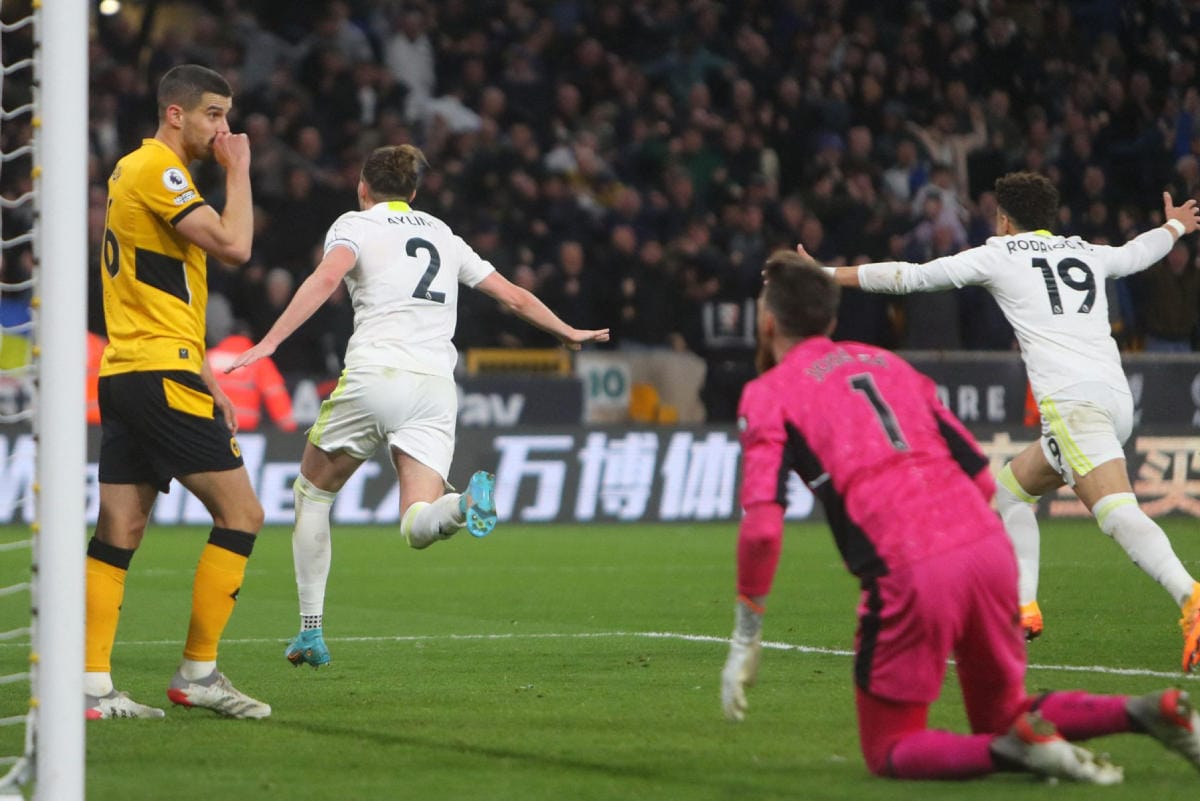 Leeds vei 3–2-voiton Wolverhamptonista. LEHTIKUVA/AFP