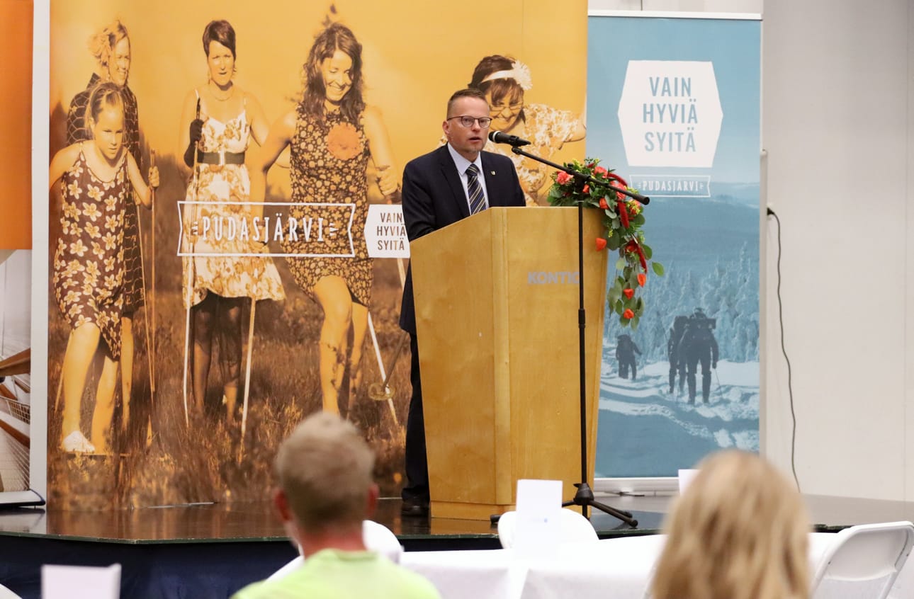 Harjannostajaisjuhlaa vietettiin Tuomas Sammelvuo -salissa.