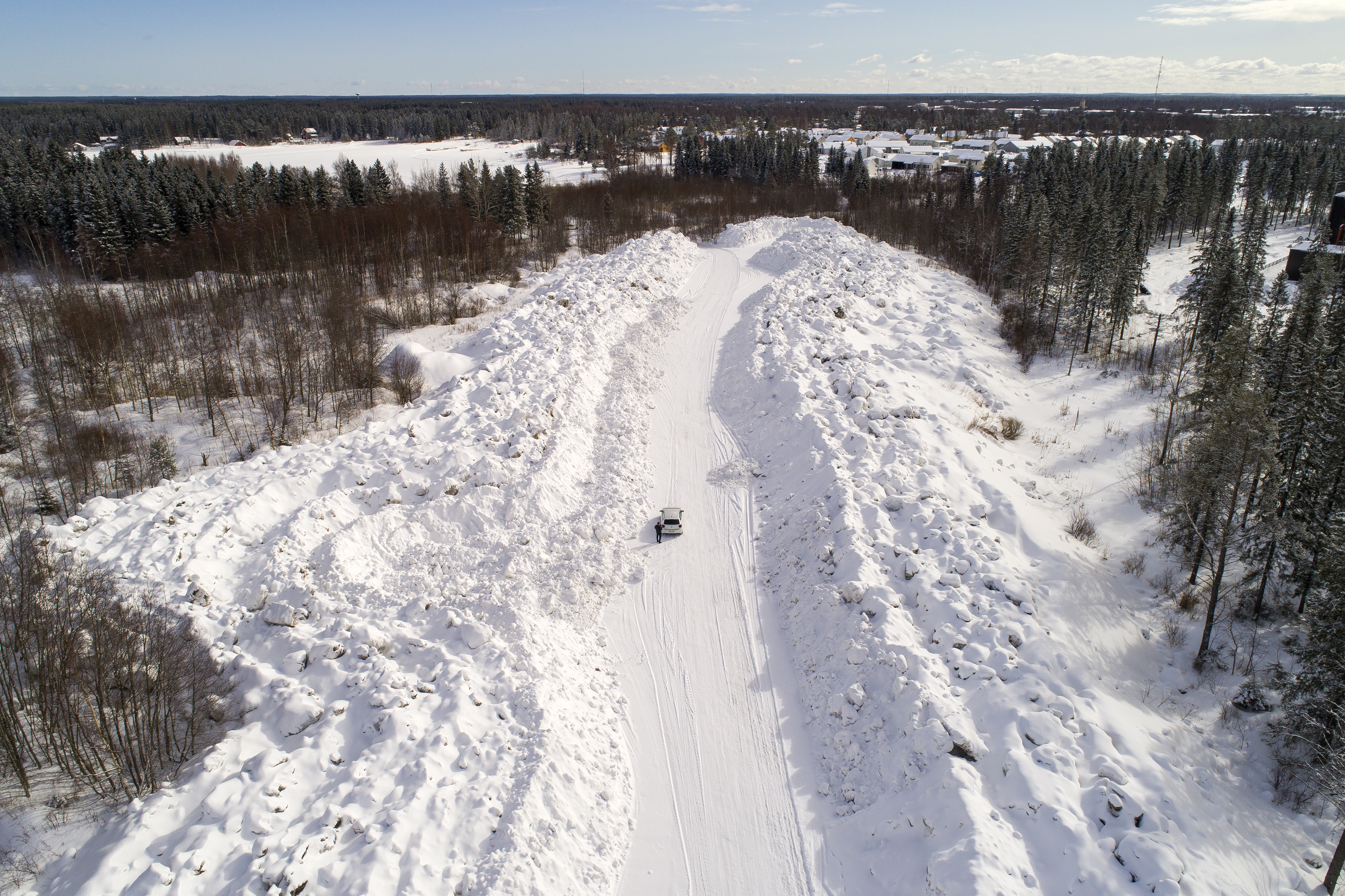 Raahen lumenkaatopaikka.
Talvi, lumi, lumityöt,