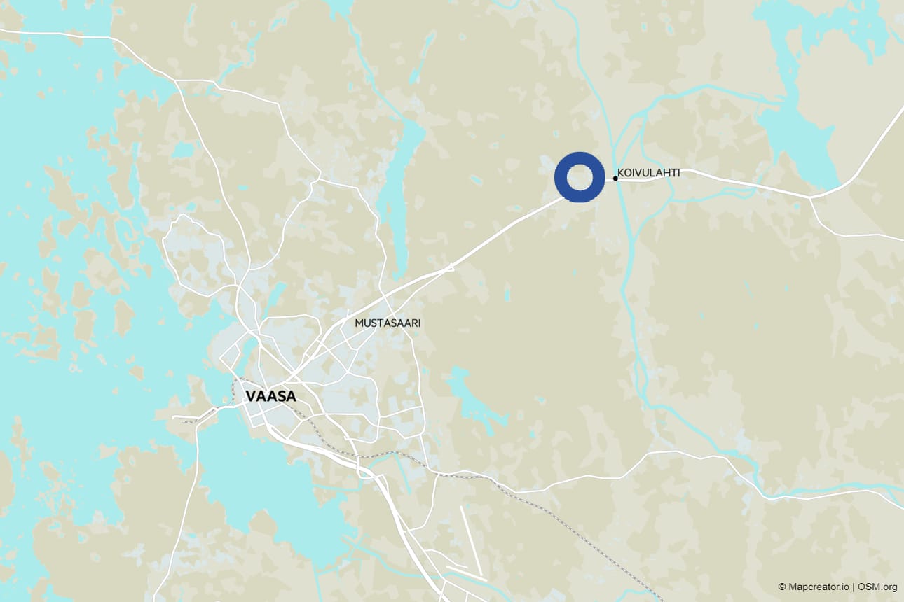 Onnettomuus tapahtui Valtatie 8:lla Mustasaaren Koivulahdessa.